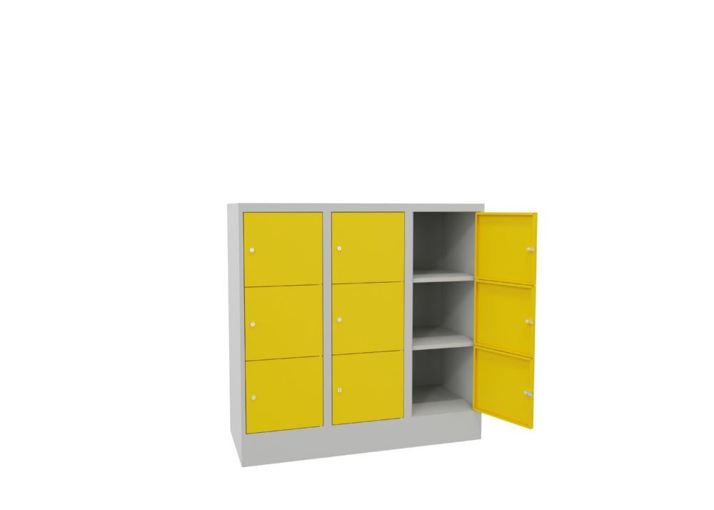Produktbild Schließfachschrank mit Sockel 1187x1200x500, 3b x 3h, Zyl., AB 400, glatte Türen bild 2