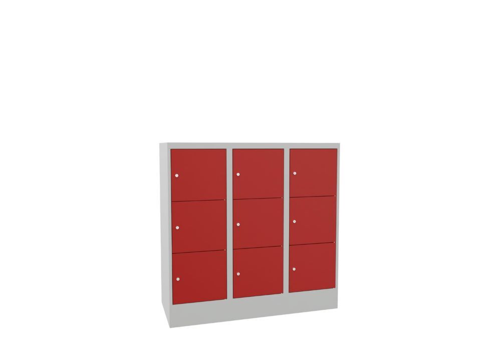 Produktbild PAVOY Schließfachschrank mit Sockel 1187x1200x500 glatte Türen RAL 7035/3000