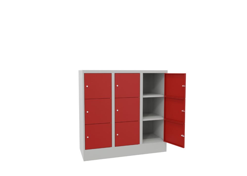 Produktbild Schließfachschrank mit Sockel 1187x1200x500, 3b x 3h, Zyl., AB 400, glatte Türen bild 2