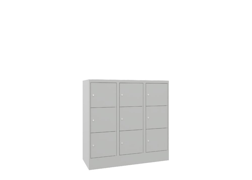 Produktbild Schließfachschrank mit Sockel 1187x1200x500, 3b x 3h, Zyl., AB 400, glatte Türen bild 2