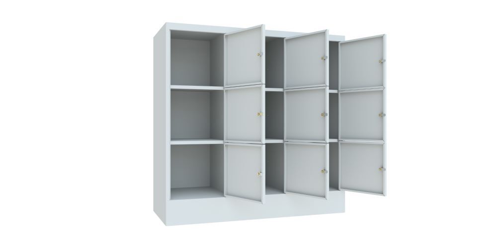 Produktbild Schließfachschrank mit Sockel 1187x1200x500, 3b x 3h, Zyl., AB 400, glatte Türen bild 3