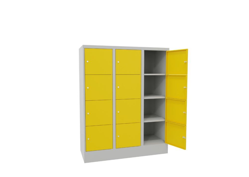 Produktbild Schließfachschrank mit Sockel 1518/500/1200, 3b x 4h, Zyl., AB 400, glatte Türen bild 2
