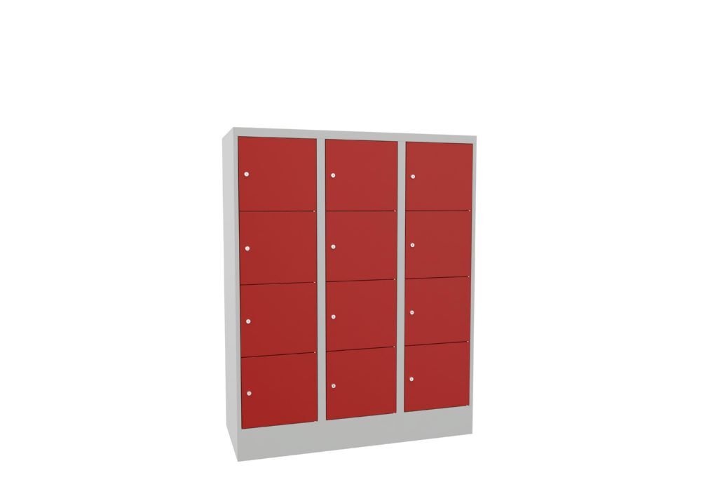 Produktbild PAVOY Schließfachschrank mit Sockel 1518/500/1200 glatte Türen RAL 7035/3000