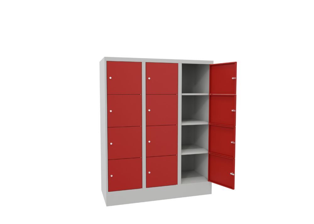 Produktbild Schließfachschrank mit Sockel 1518/500/1200, 3b x 4h, Zyl., AB 400, glatte Türen bild 2