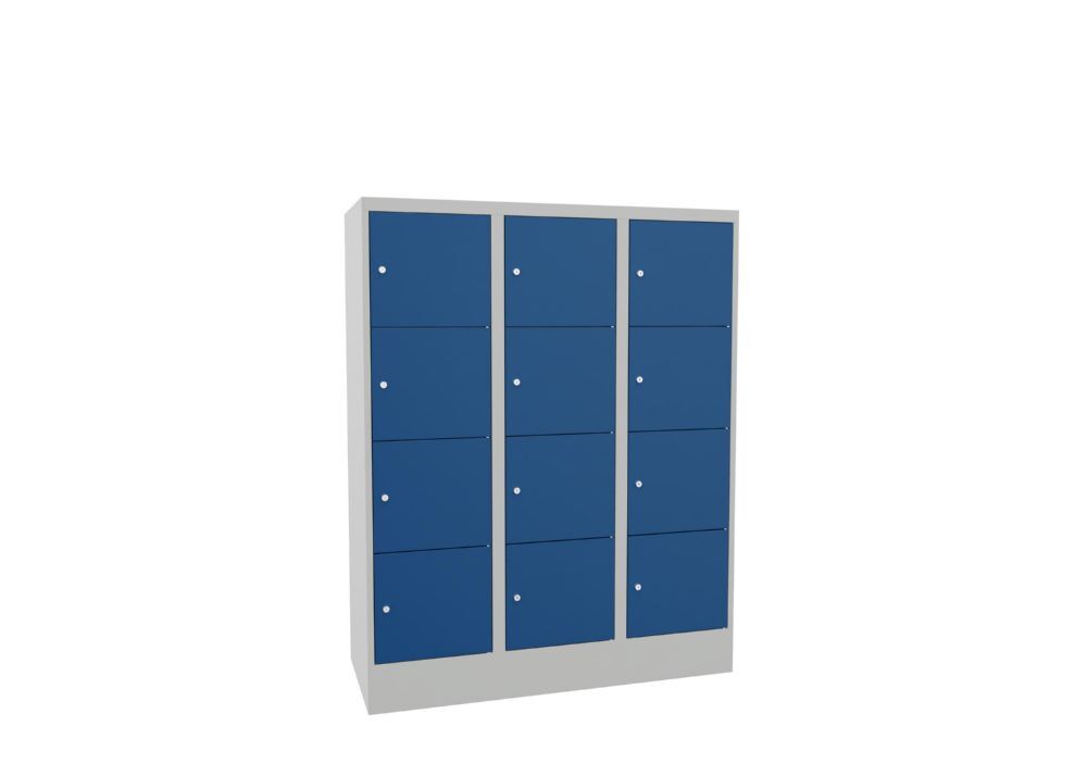 Produktbild Schließfachschrank mit Sockel 1518/500/1200, 3b x 4h, Zyl., AB 400, glatte Türen bild 2