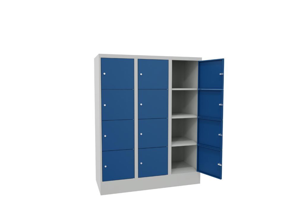 Produktbild Schließfachschrank mit Sockel 1518/500/1200, 3b x 4h, Zyl., AB 400, glatte Türen bild 3
