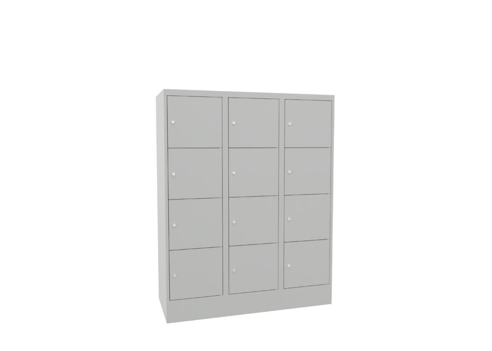 Produktbild Schließfachschrank mit Sockel 1518/500/1200, 3b x 4h, Zyl., AB 400, glatte Türen bild 2