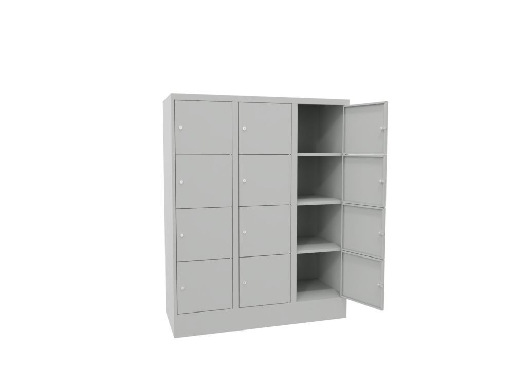 Produktbild Schließfachschrank mit Sockel 1518/500/1200, 3b x 4h, Zyl., AB 400, glatte Türen bild 3