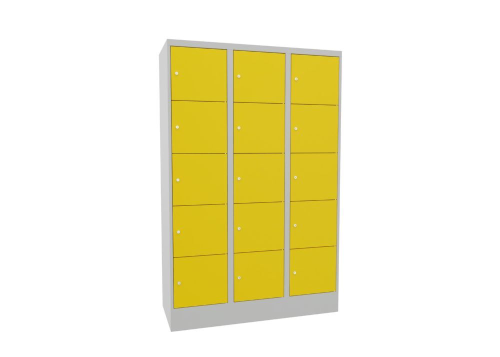 Produktbild Schließfachschrank mit Sockel 1850x1200x500, 3b x 5h, Zyl., AB 400, glatte Türen bild 2