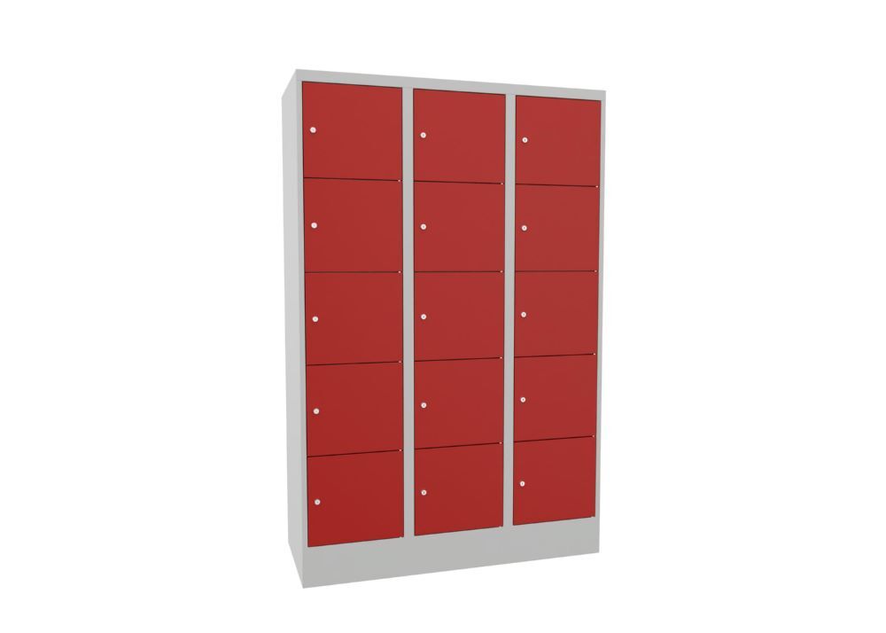 Produktbild Schließfachschrank mit Sockel 1850x1200x500, 3b x 5h, Zyl., AB 400, glatte Türen bild 2