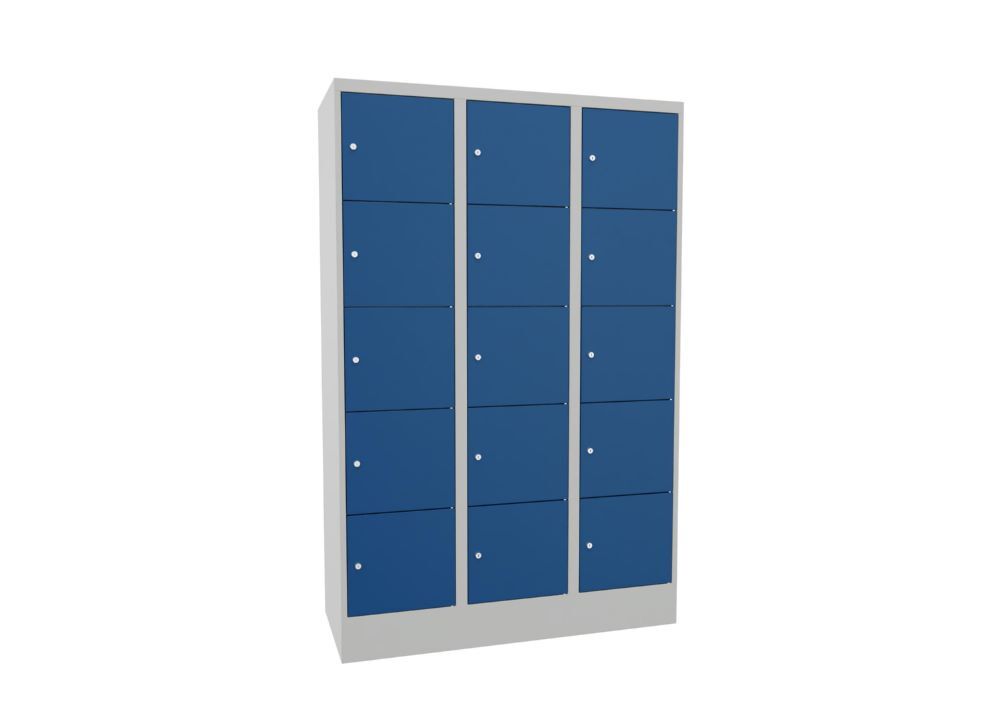 Produktbild Schließfachschrank mit Sockel 1850x1200x500, 3b x 5h, Zyl., AB 400, glatte Türen bild 2