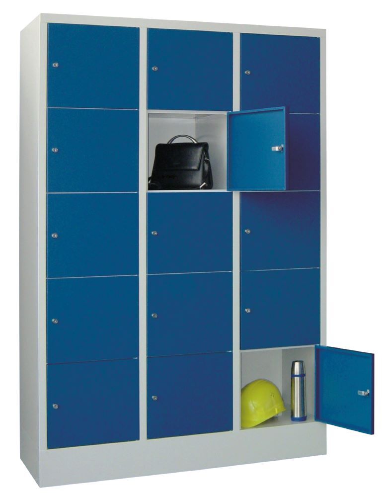 Produktbild Schließfachschrank mit Sockel 1850x1200x500, 3b x 5h, Zyl., AB 400, glatte Türen bild 3
