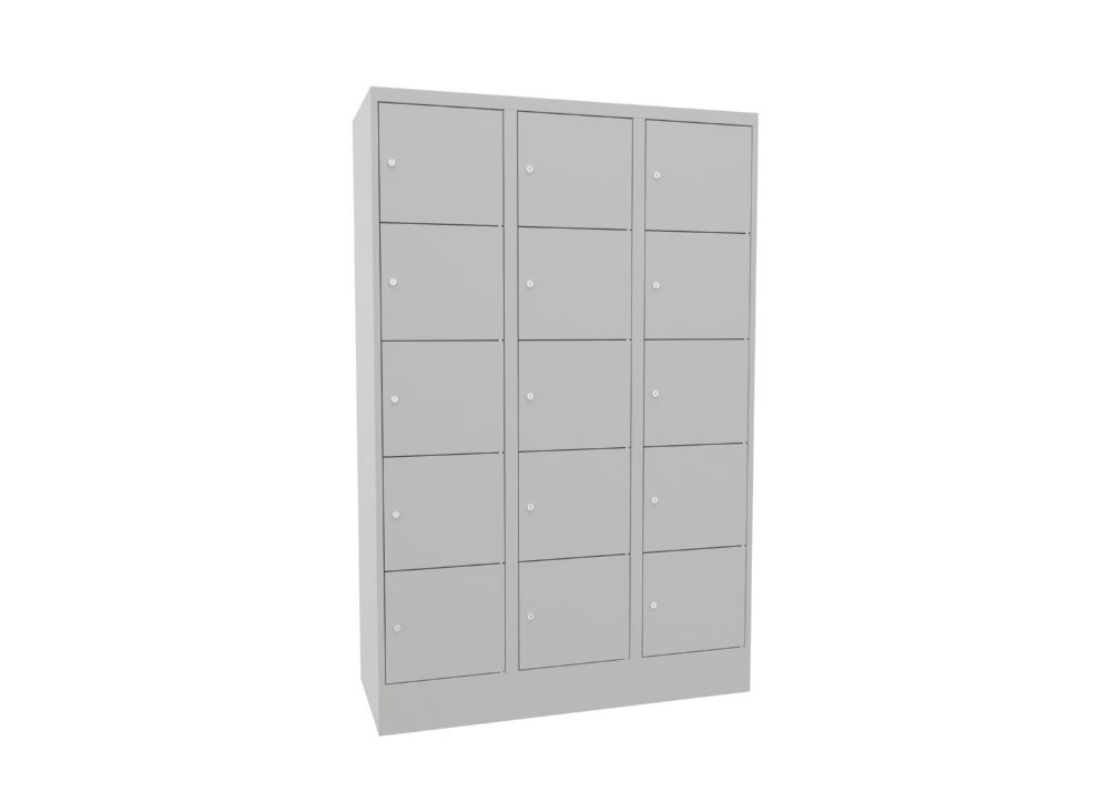 Produktbild Schließfachschrank mit Sockel 1850x1200x500, 3b x 5h, Zyl., AB 400, glatte Türen bild 2