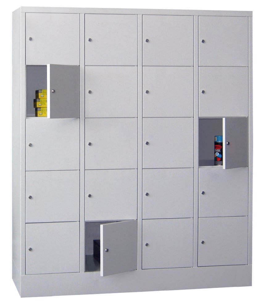 Produktbild Schließfachschrank mit Sockel 1850x1600x500, 4b x 5h, Zyl., AB 400, glatte Türen bild 3