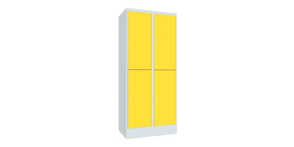 Produktbild PAVOY Schließfachschrank mit Sockel 1850x800x500 glatte Türen RAL 7035/1018