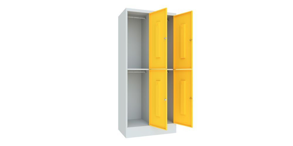 Produktbild Schließfachschrank mit Sockel 1850x800x500, 2b x 2h, Zyl., AB 400, glatte Türen bild 2
