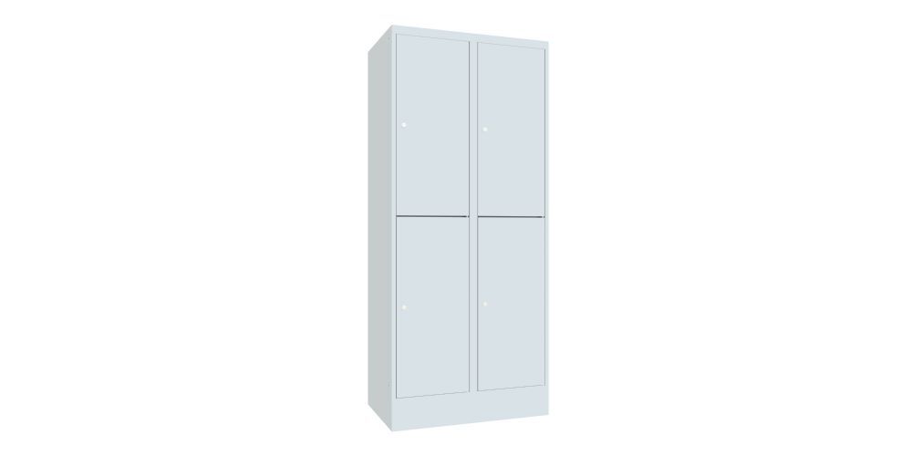 Produktbild PAVOY Schließfachschrank mit Sockel 1850x800x500 glatte Türen RAL 7035