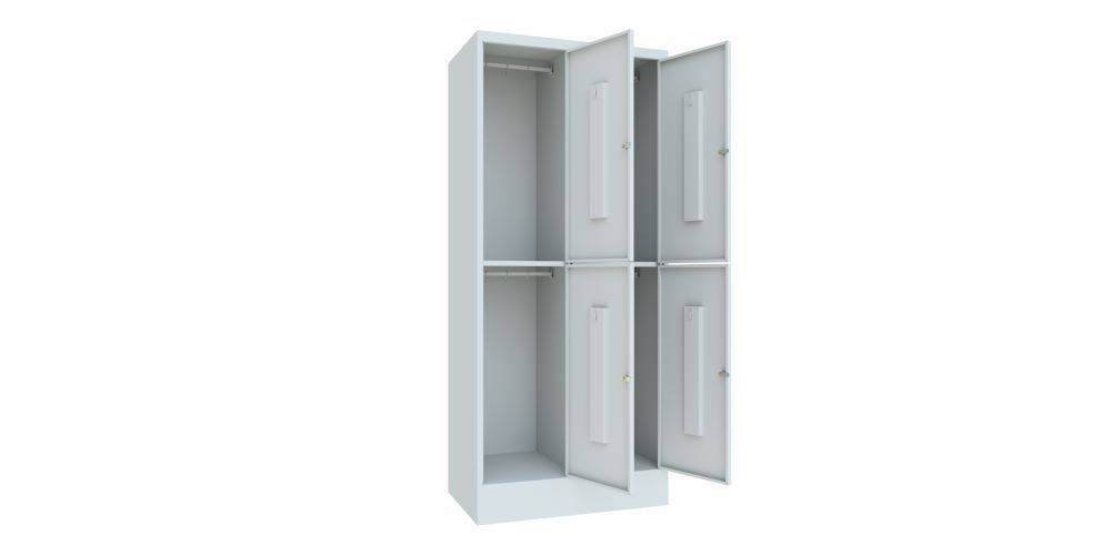 Produktbild Schließfachschrank mit Sockel 1850x800x500, 2b x 2h, Zyl., AB 400, glatte Türen bild 2