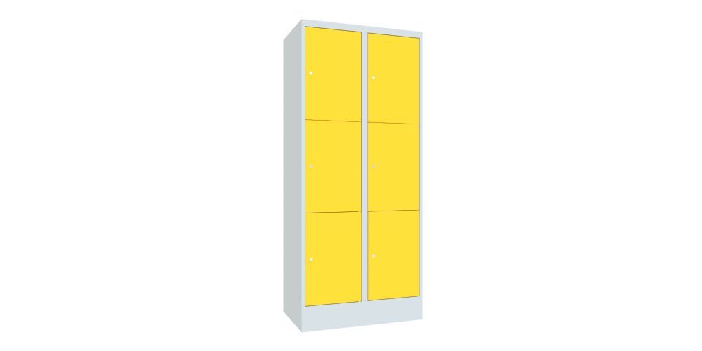 Produktbild PAVOY Schließfachschrank mit Sockel 1850x800x500 glatte Türen RAL 7035/1018