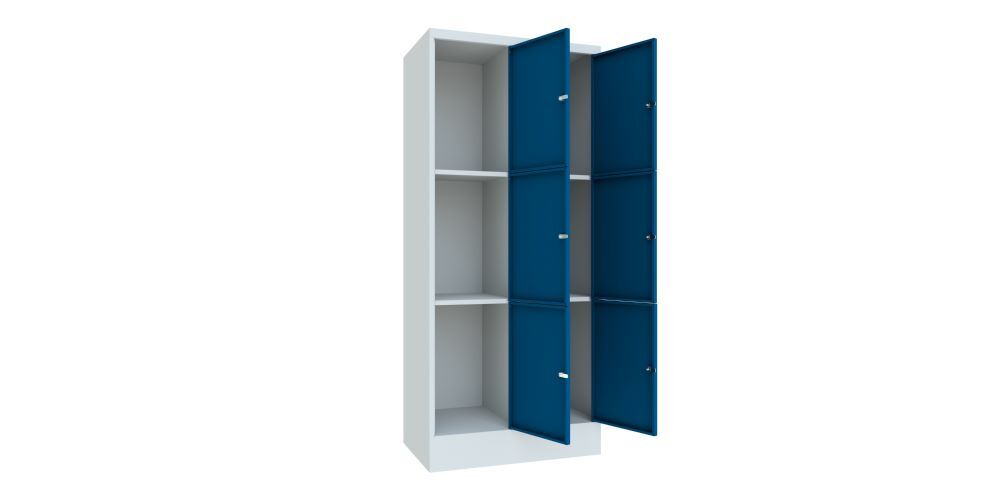 Produktbild Schließfachschrank mit Sockel 1850x800x500, 2b x 3h, Zyl., AB 400, glatte Türen bild 2