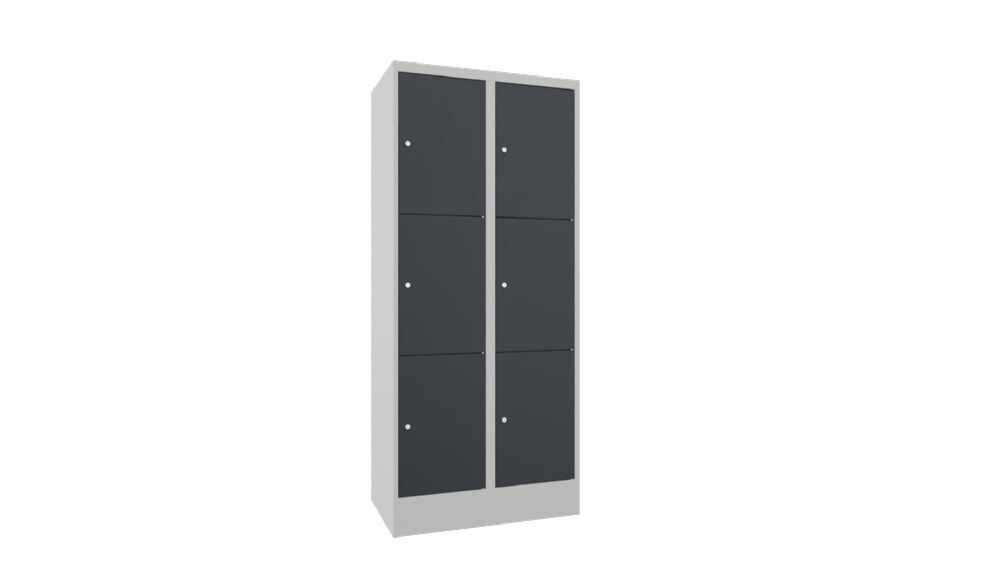 Produktbild PAVOY Schließfachschrank mit Sockel 1850x800x500 glatte Türen RAL 7035/7016