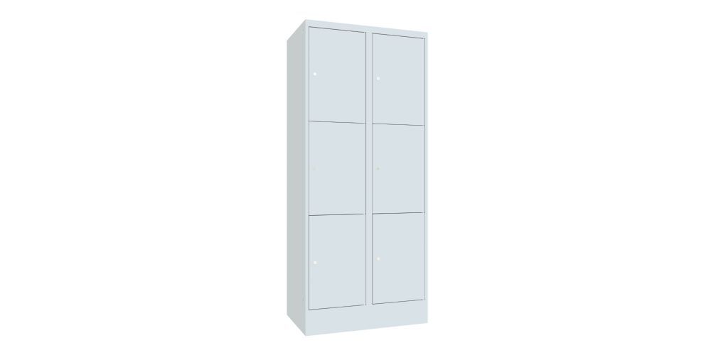 Produktbild PAVOY Schließfachschrank mit Sockel 1850x800x500 glatte Türen RAL 7035