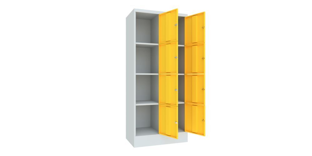 Produktbild Schließfachschrank mit Sockel 1850x800x500, 2b x 4h, Zyl., AB 400, glatte Türen bild 2