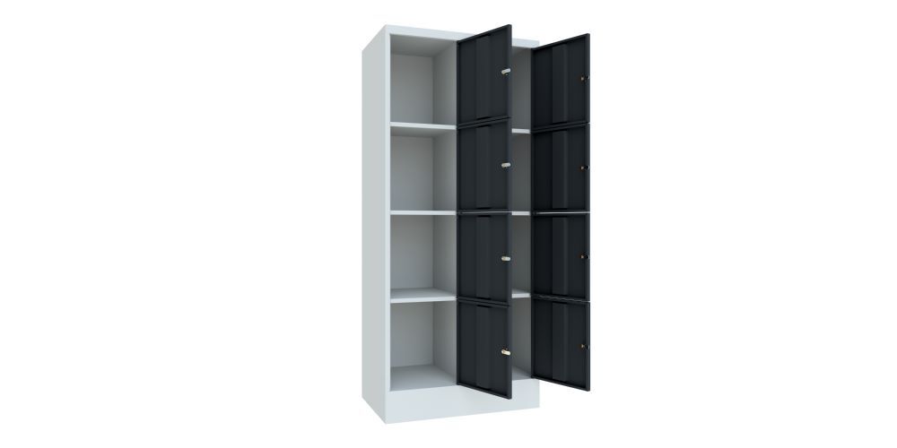 Produktbild Schließfachschrank mit Sockel 1850x800x500, 2b x 4h, Zyl., AB 400, glatte Türen bild 2