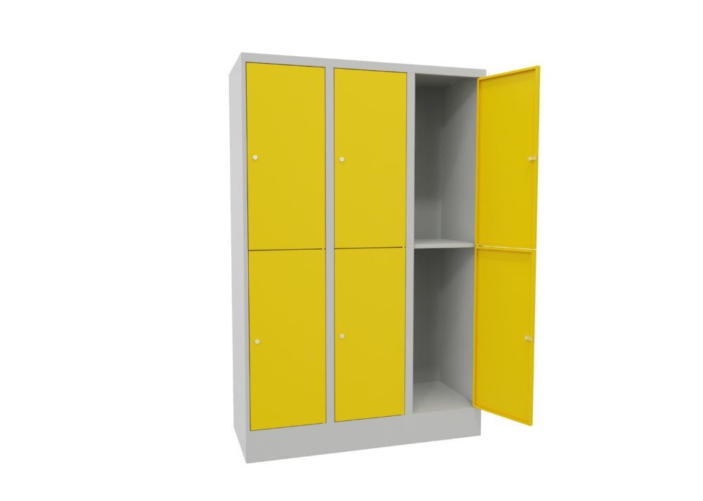 Produktbild Schließfachschrank mit Sockel 1850x1200x500, 3b x 2h, Zyl., AB 400, glatte Türen bild 2