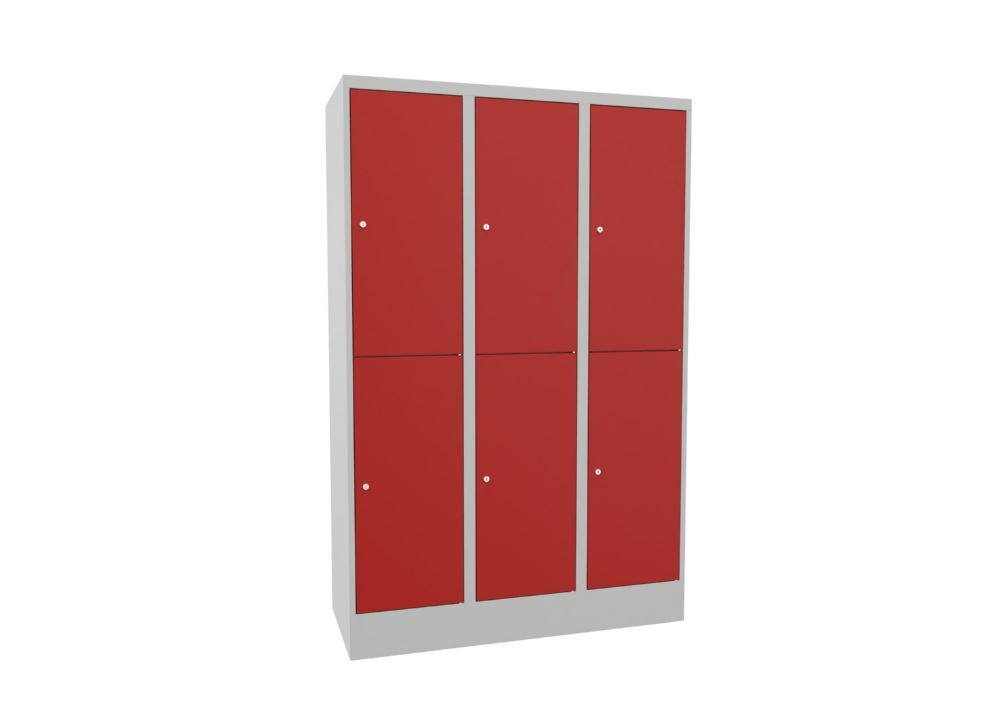 Produktbild PAVOY Schließfachschrank mit Sockel 1850x1200x500 glatte Türen RAL 7035/3000