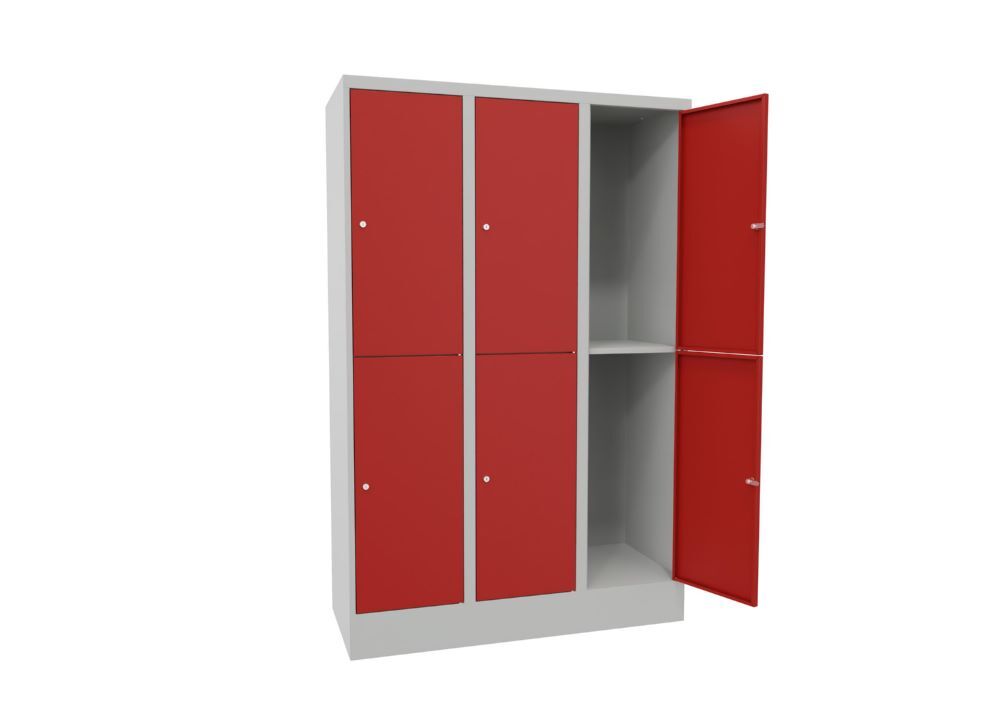 Produktbild Schließfachschrank mit Sockel 1850x1200x500, 3b x 2h, Zyl., AB 400, glatte Türen bild 2