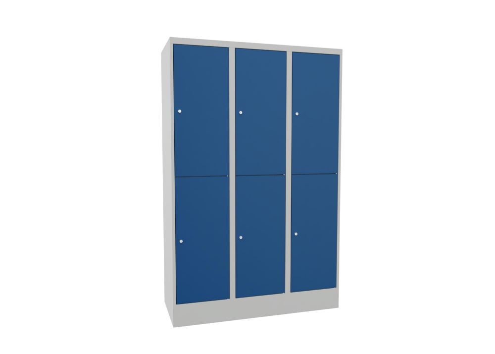 Produktbild PAVOY Schließfachschrank mit Sockel 1850x1200x500 glatte Türen RAL 7035/5010