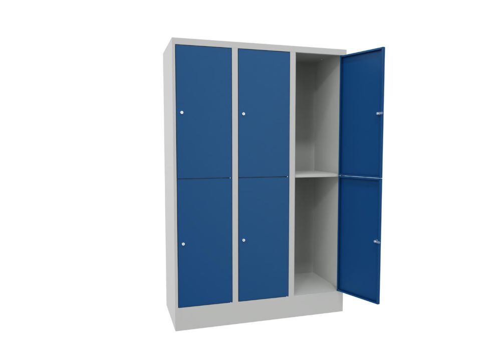 Produktbild Schließfachschrank mit Sockel 1850x1200x500, 3b x 2h, Zyl., AB 400, glatte Türen bild 2