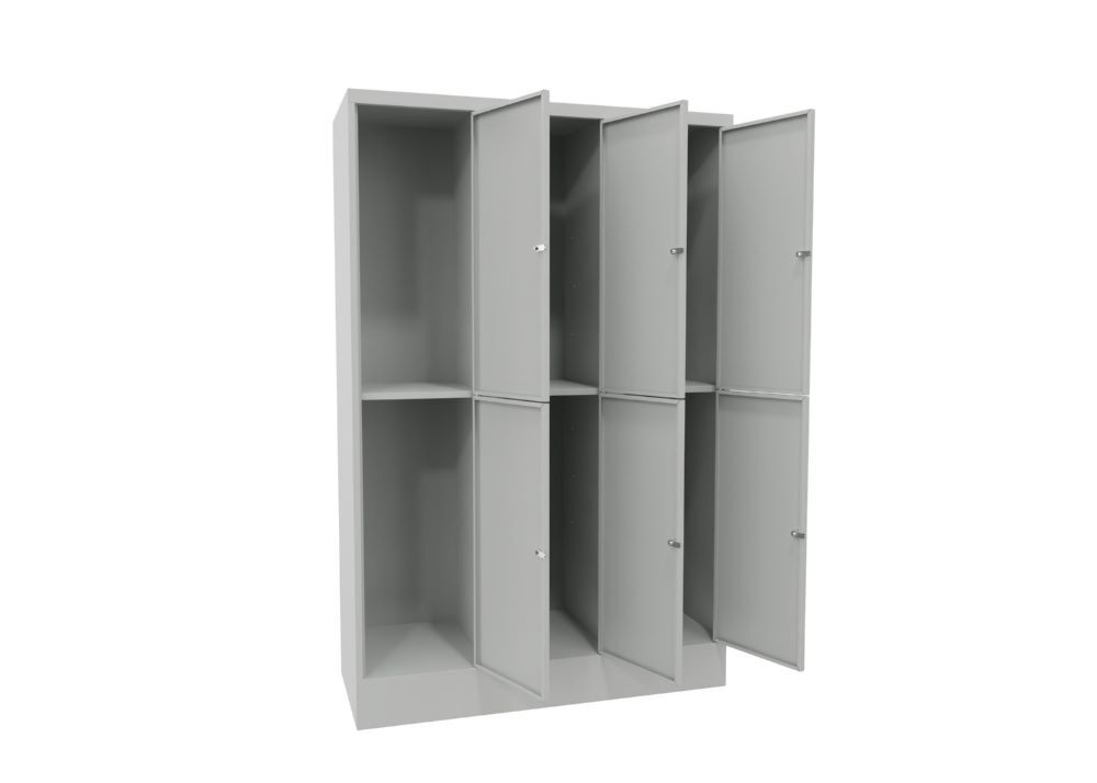Produktbild Schließfachschrank mit Sockel 1850x1200x500, 3b x 2h, Zyl., AB 400, glatte Türen bild 2