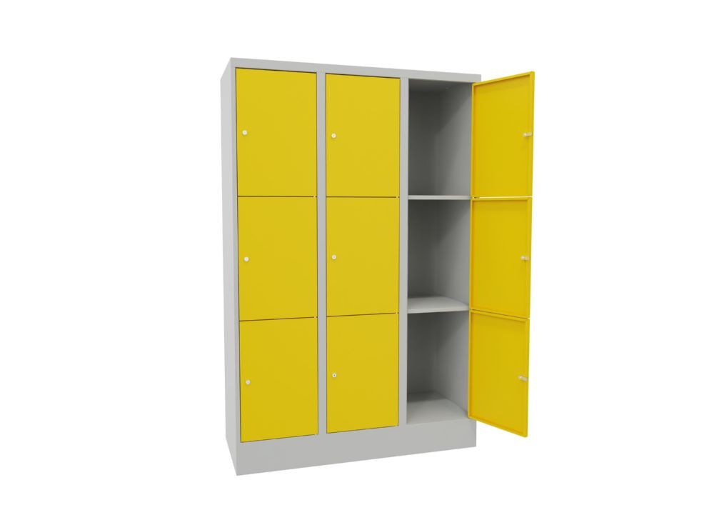 Produktbild Schließfachschrank mit Sockel 1850x1200x500, 3b x 3h, Zyl., AB 400, glatte Türen bild 2