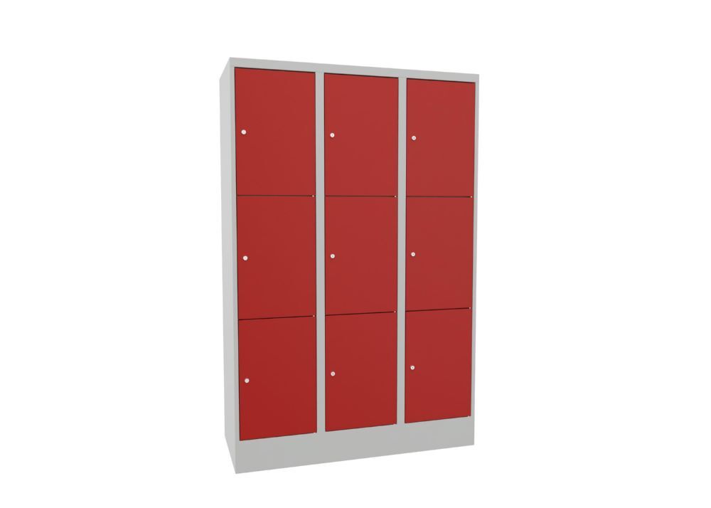Produktbild PAVOY Schließfachschrank mit Sockel 1850x1200x500 glatte Türen RAL 7035/3000