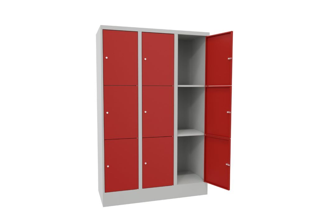 Produktbild Schließfachschrank mit Sockel 1850x1200x500, 3b x 3h, Zyl., AB 400, glatte Türen bild 2