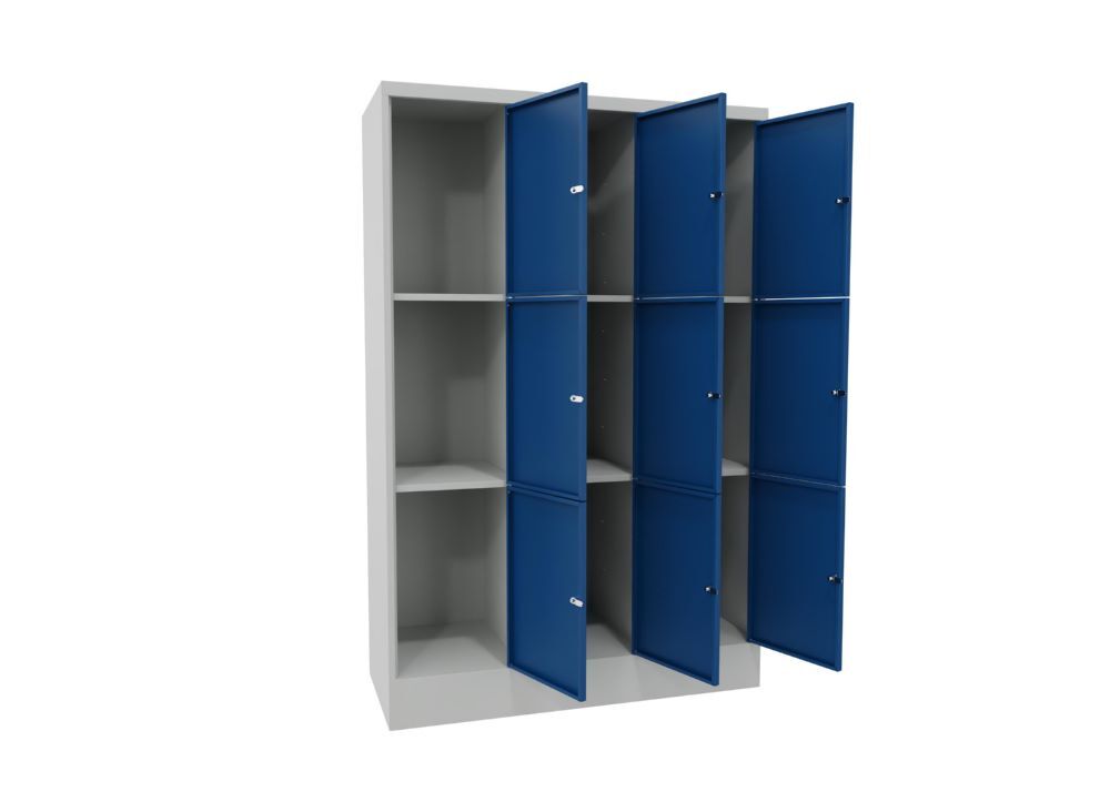Produktbild Schließfachschrank mit Sockel 1850x1200x500, 3b x 3h, Zyl., AB 400, glatte Türen bild 2