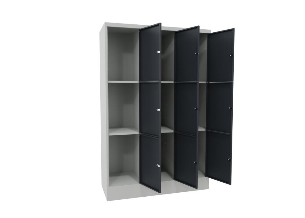 Produktbild Schließfachschrank mit Sockel 1850x1200x500, 3b x 3h, Zyl., AB 400, glatte Türen bild 2