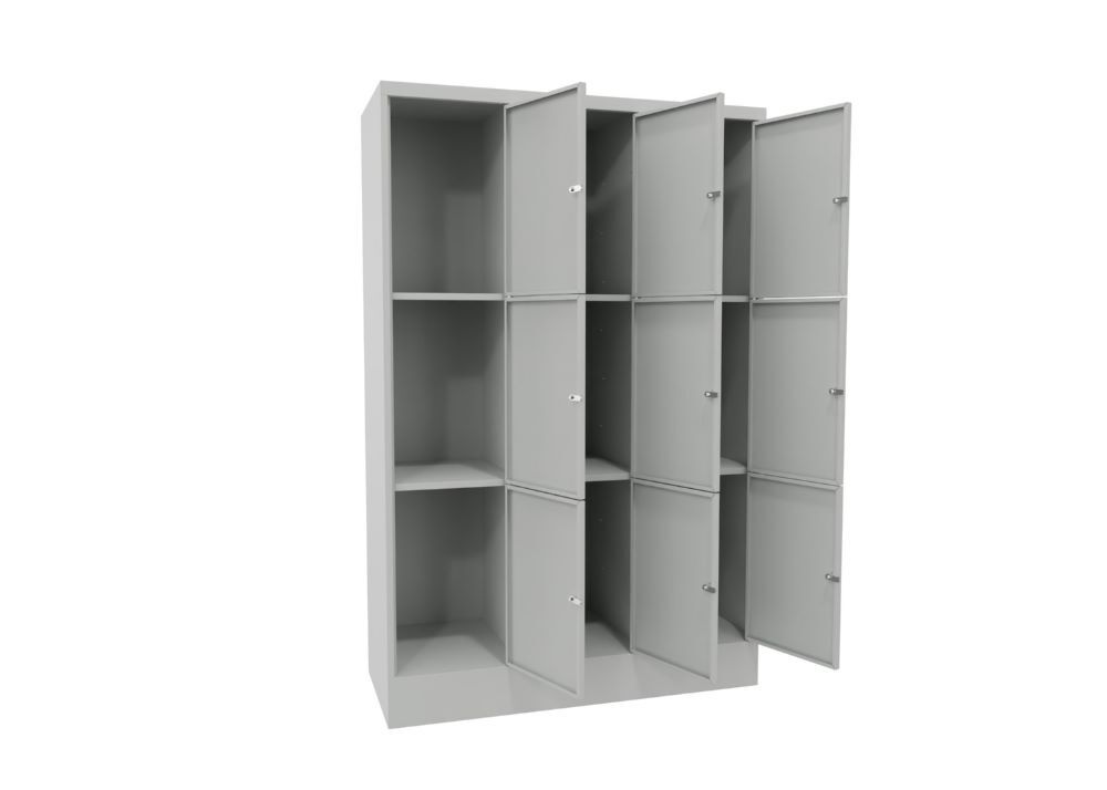 Produktbild Schließfachschrank mit Sockel 1850x1200x500, 3b x 3h, Zyl., AB 400, glatte Türen bild 2