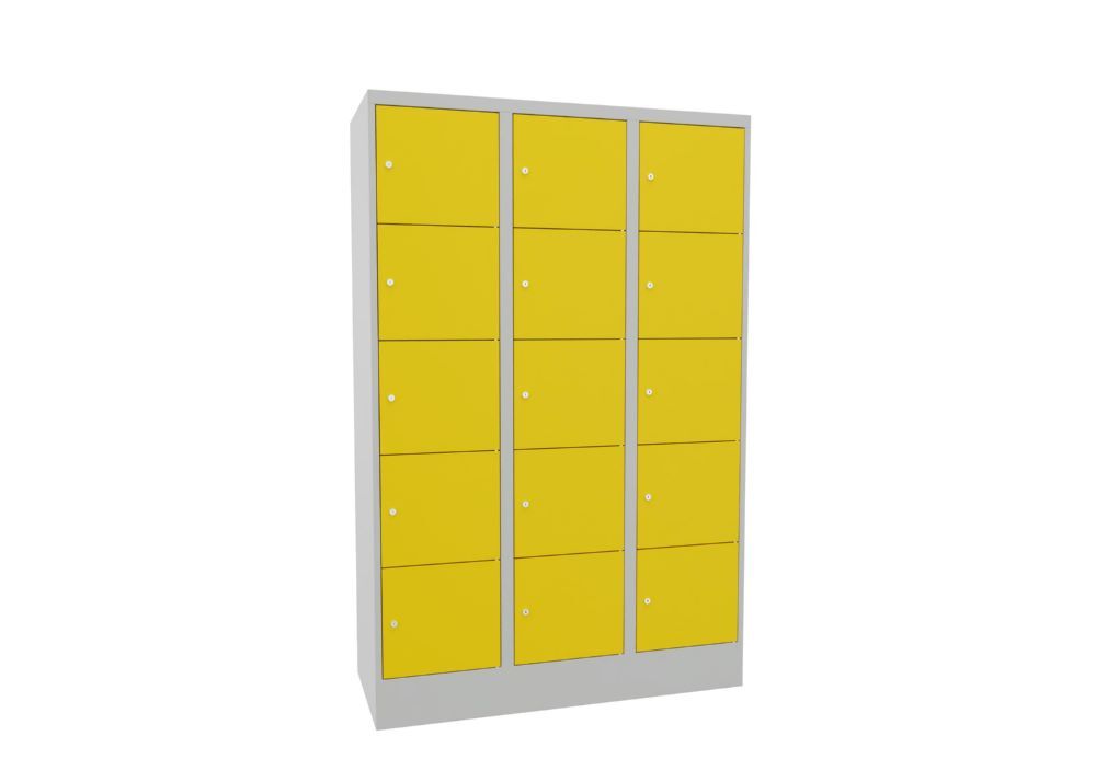 Produktbild Schließfachschrank mit Sockel 1850x1200x500, 3b x 5h, Zyl., AB 400, glatte Türen bild 2