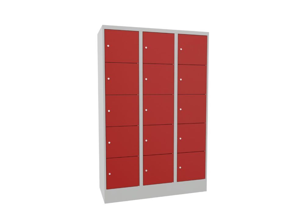 Produktbild Schließfachschrank mit Sockel 1850x1200x500, 3b x 5h, Zyl., AB 400, glatte Türen bild 2
