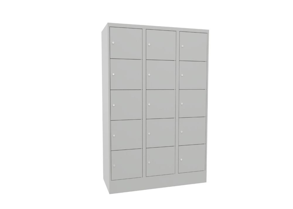 Produktbild Schließfachschrank mit Sockel 1850x1200x500, 3b x 5h, Zyl., AB 400, glatte Türen bild 2