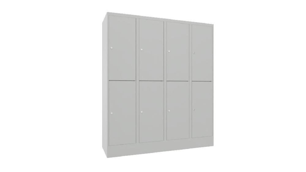 Produktbild Schließfachschrank mit Sockel 1850x1600x500, 4b x 2h, Zyl., AB 400, glatte Türen bild 2