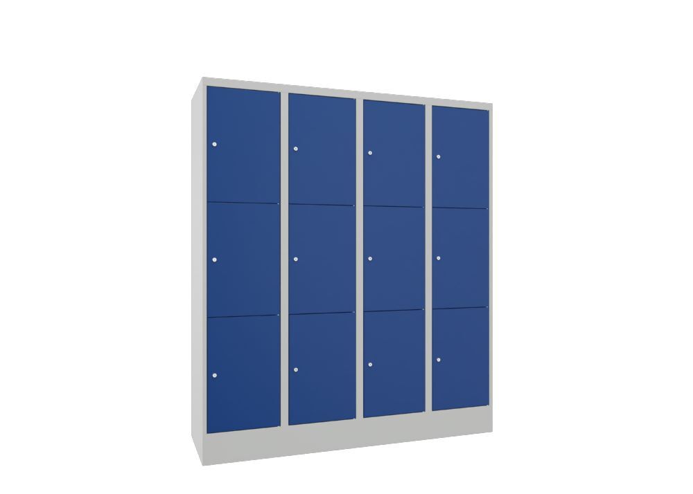 Produktbild PAVOY Schließfachschrank mit Sockel 1850x1600x500 glatte Türen RAL 7035/010
