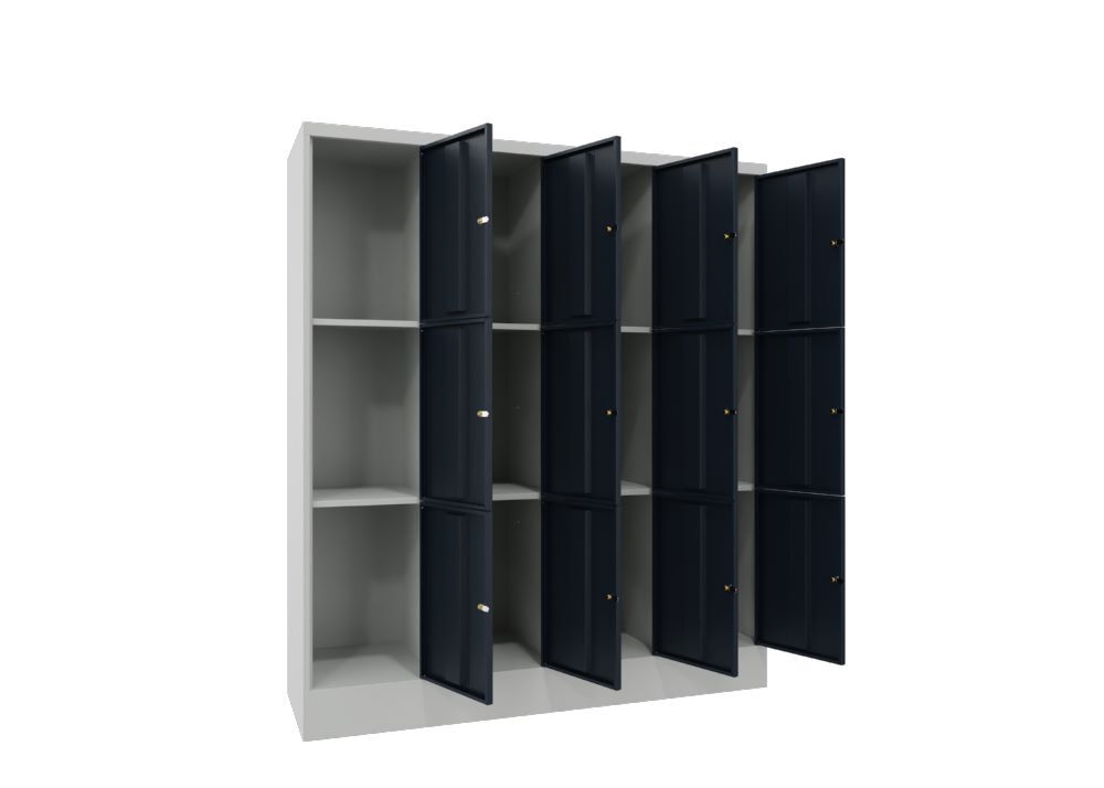 Produktbild Schließfachschrank mit Sockel 1850x1600x500, 4b x 3h, Zyl., AB 400, glatte Türen bild 2