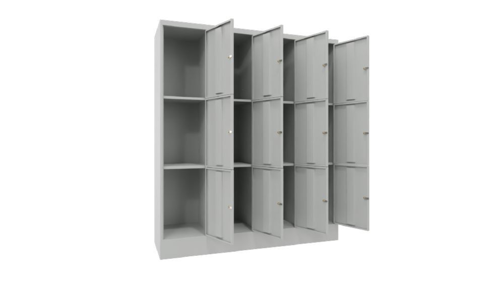 Produktbild Schließfachschrank mit Sockel 1850x1600x500, 4b x 3h, Zyl., AB 400, glatte Türen bild 2