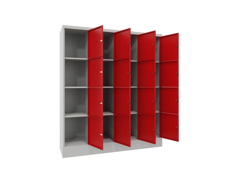 Produktbild Schließfachschrank mit Sockel 185x1600x500, 4b x 4h, Zyl., AB 400, glatte Türen bild 2