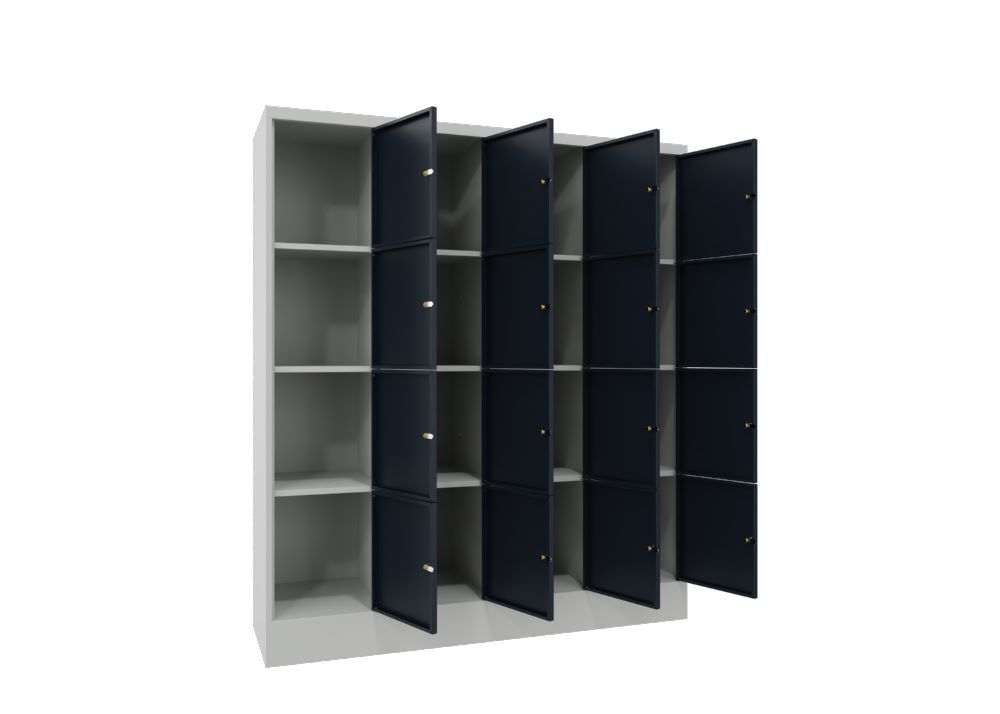 Produktbild Schließfachschrank mit Sockel 1850x1600x500, 4b x 4h, Zyl., AB 400, glatte Türen bild 2