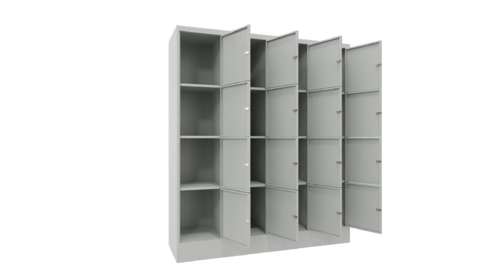 Produktbild Schließfachschrank mit Sockel 1850x1600x500, 4b x 4h, Zyl., AB 400, glatte Türen bild 2